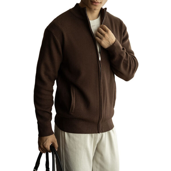 Men's Premium Breathable Zipper Casual Stand Collar Sweater - Image 3