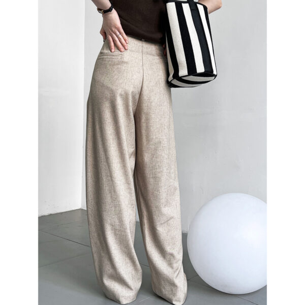 Loose Minimalist Old Money Style Mopping Suit Pants For Women - Image 6