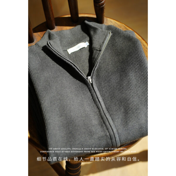 Men's Premium Breathable Zipper Casual Stand Collar Sweater - Image 5